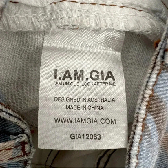 I.AM.GIA Calee Pant Flare Wide Leg High Waisted Jeans Printed Size S - Picture 9 of 11